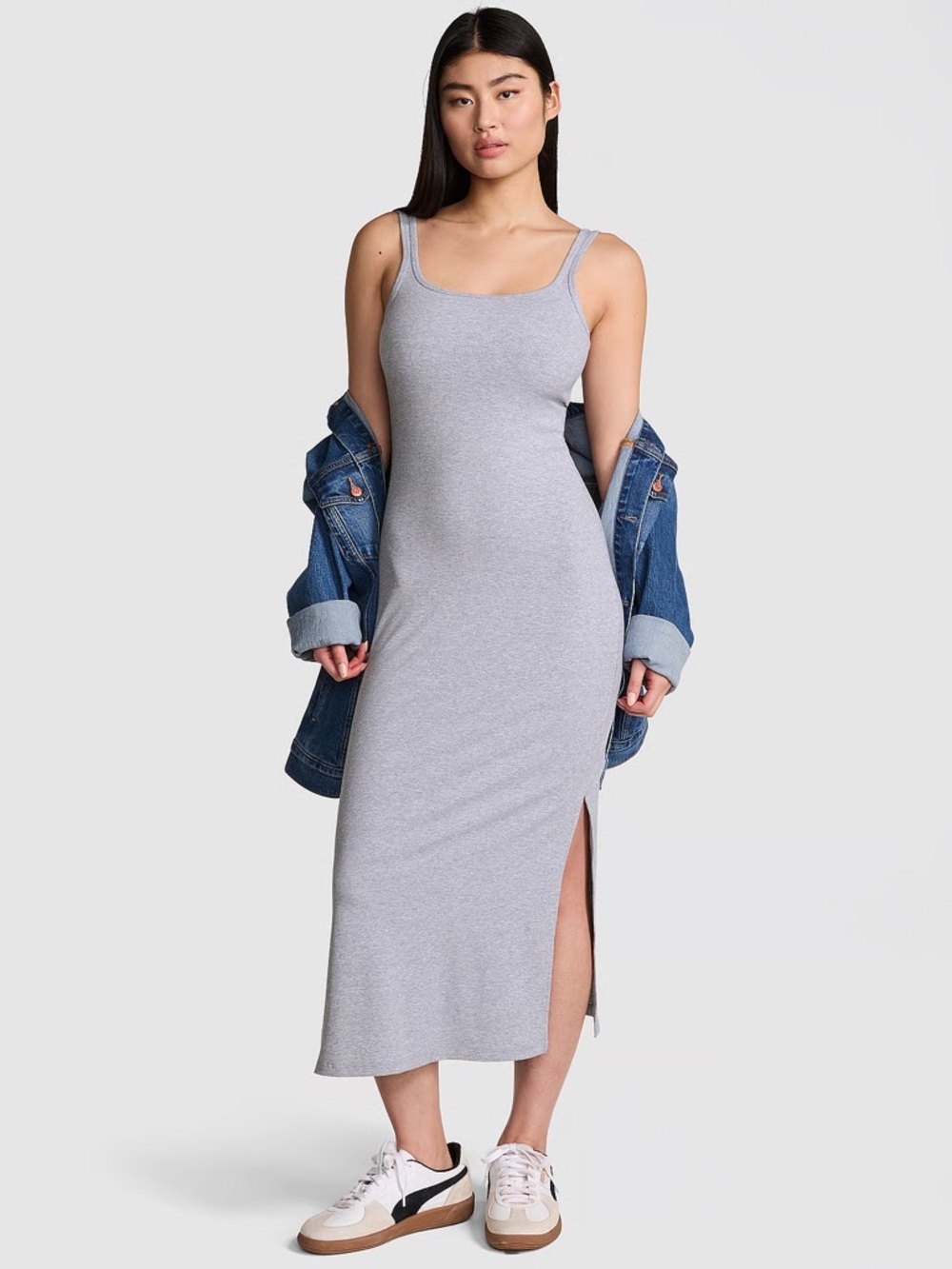 NWT VS PINK ALL-DAY SOFT RIB BODYCON MIDI DRESS